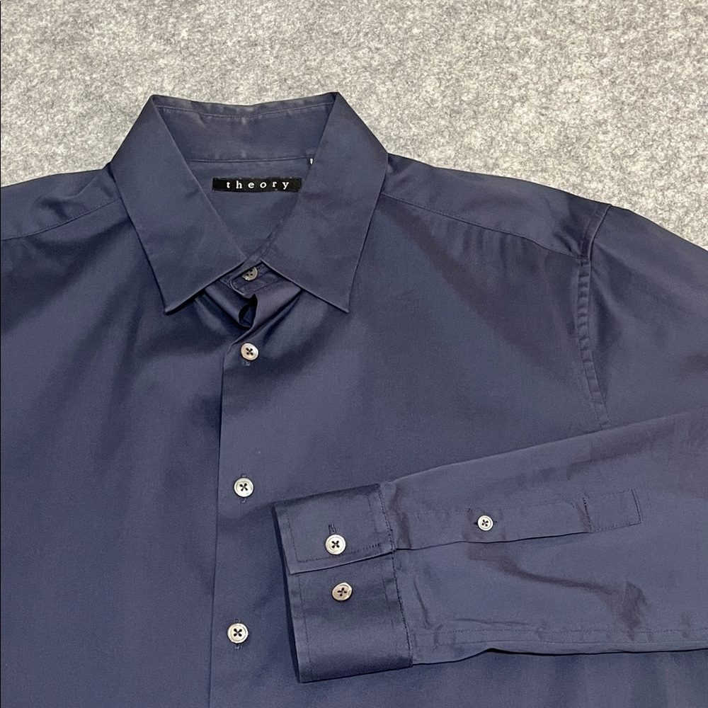 Theory Men's Deep Blue Dress Shirt